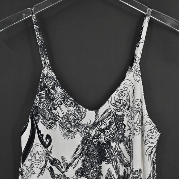 SCANDAL ITALY Womens Top Size M Molly Toile Black White Print Cami Blouse NEW‎ - Picture 7 of 10